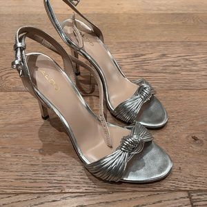 Worn twice, Aldo silver heels